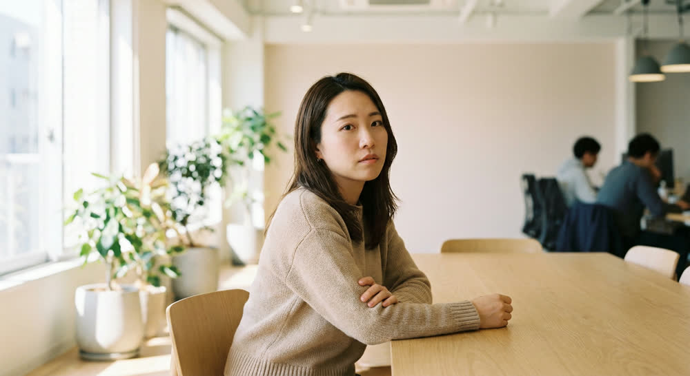 Anaya, Team lead · blocking the rollout. A simulation persona seated across a table, listening but unconvinced.